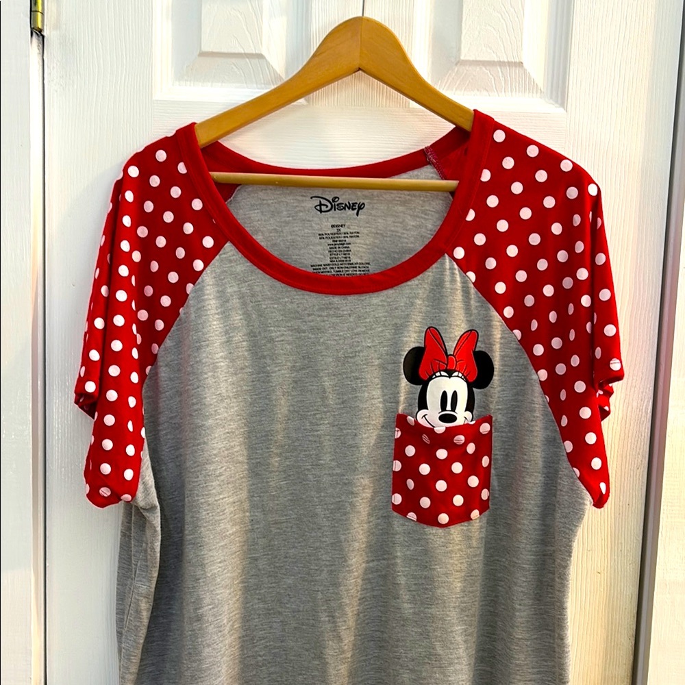 Disney Minnie Mouse Polka Dot T-Shirt 3X - cute pocket